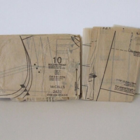 McCall's dress sewing pattern uncut vintage girls matching bolero jacket 1990s - Picture 8 of 9